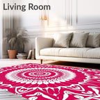 Radiant Fuchsia Mandala Pattern Rug