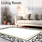 Ornate Floral Scrollwork Statement Rug