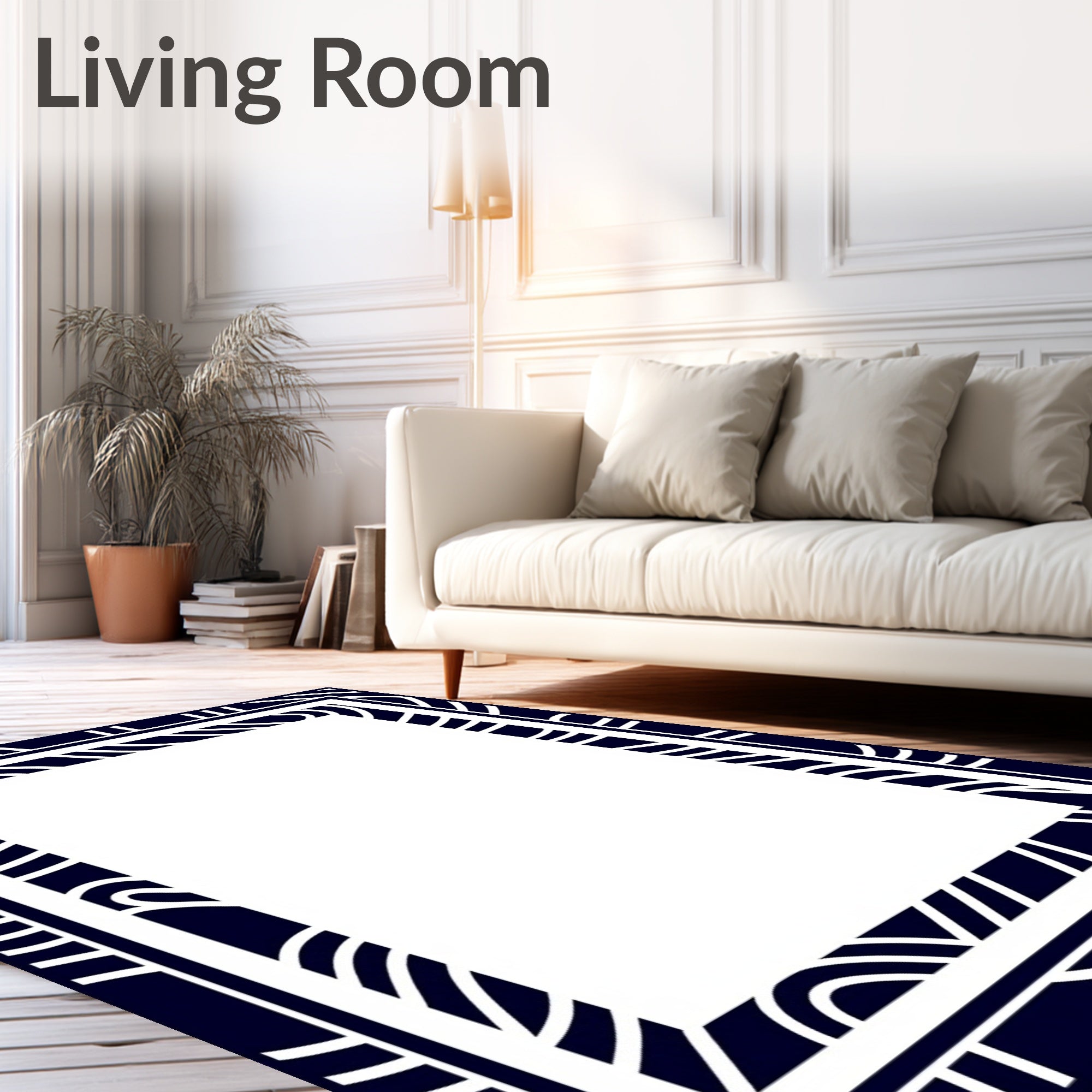 Navajo-Inspired Border Pattern Rug