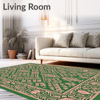 Art Nouveau Floral Geometric Pattern Rug