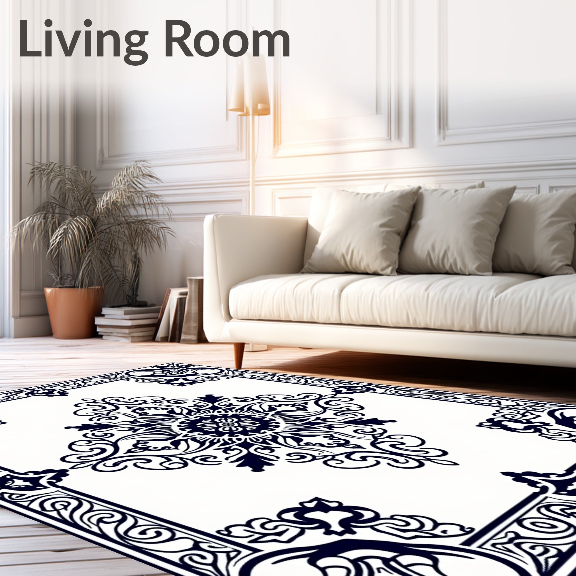 Traditional Floral Mandala Pattern Design Rug