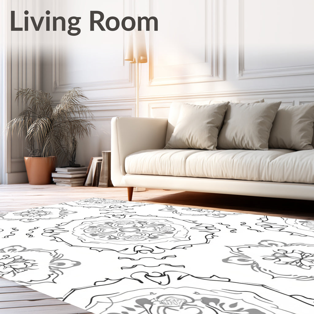 Classic Mandala Line Art Design Rug