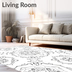 Classic Mandala Line Art Design Rug