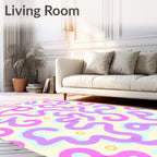Playful Wavy Lines Pattern Rug