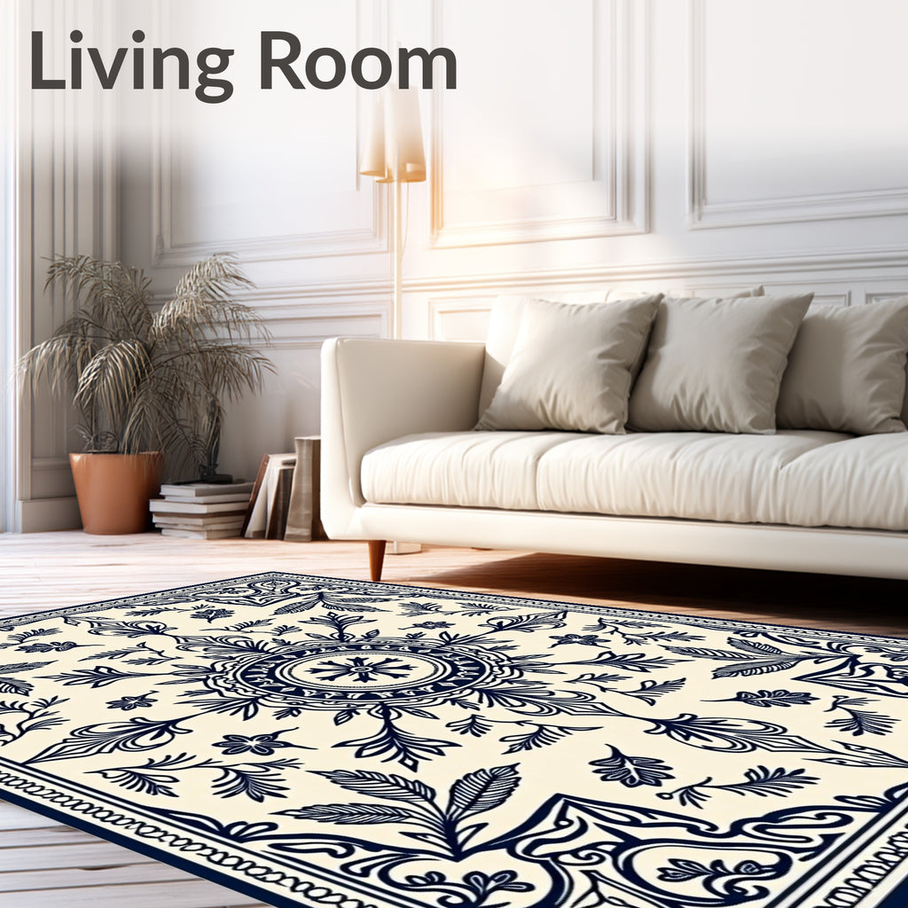 Classic Floral Mandala Pattern Rug
