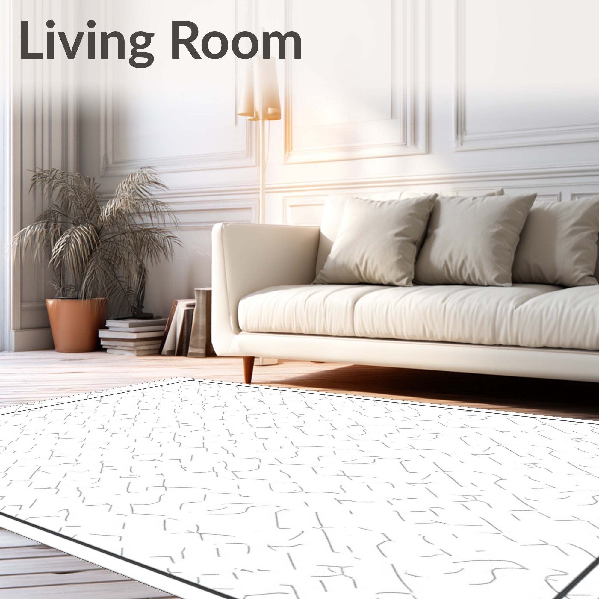 Linear Scramble Textured Graphic Rug