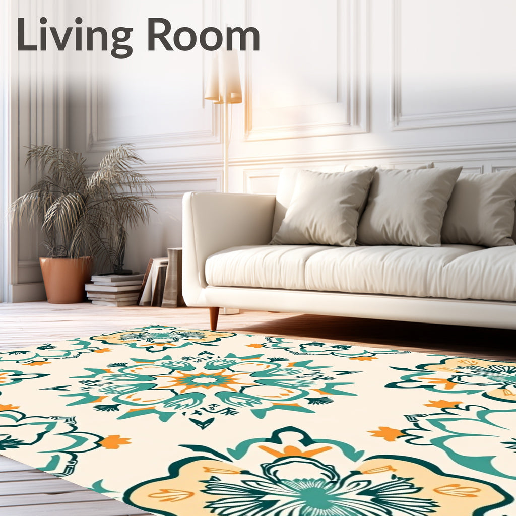 Mandala Floral Patterned Area Rug