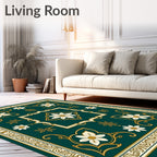 Elegant Floral Scrollwork Motif Rug