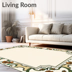 Floral Vine Art Nouveau Border Design Rug