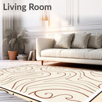 Abstract Swirl Pattern With Earth Tones Rug