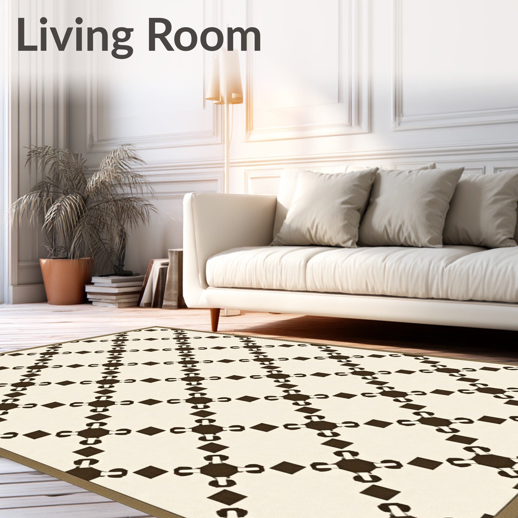 Classic Diamond Lattice Pattern Rug