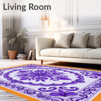 Purple Floral Mandala Rug