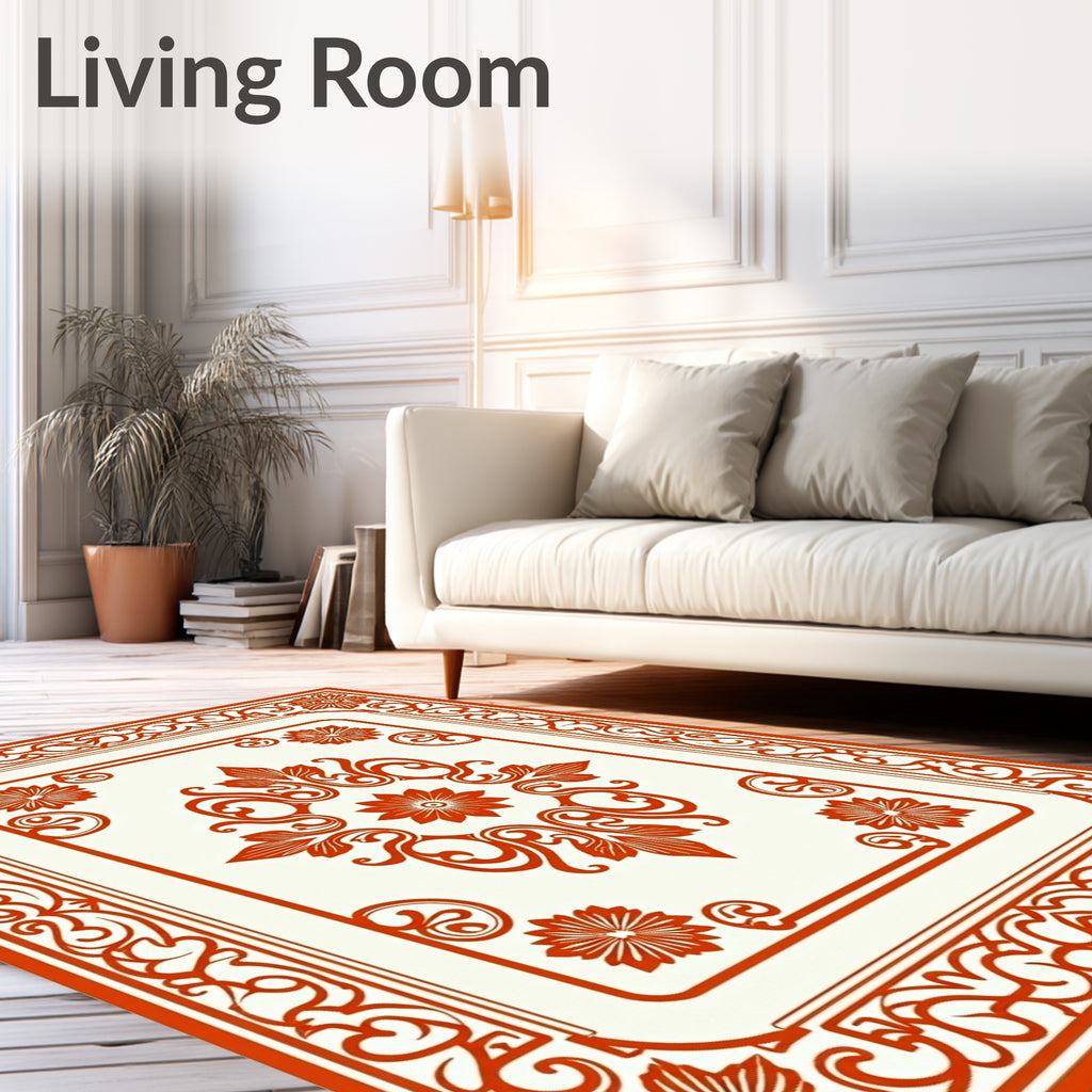 Ornate Floral Crest Pattern Rug