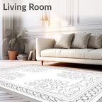 Art Nouveau Abstract Floral Border Rug