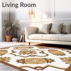 Geometric Floral Medallion Pattern Rug