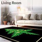 Green Fir Tree Golden Ornaments Rug