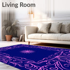Bold Pink Floral Frame Rug