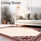 Elegant Corner Scrollwork Patterned Rug