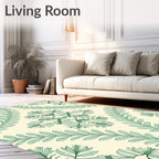 Delicate Fern Branch Pattern Rug