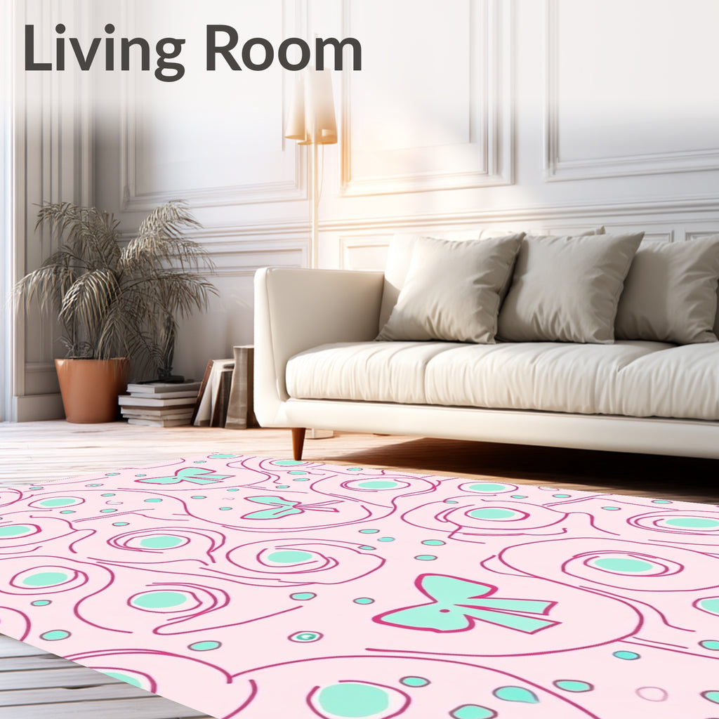 Whimsical Bows Swirls Pattern Rug