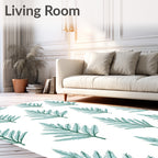 Teal Evergreen Fern All Over Rug