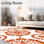 Ornate Circular Floral Pattern Rug
