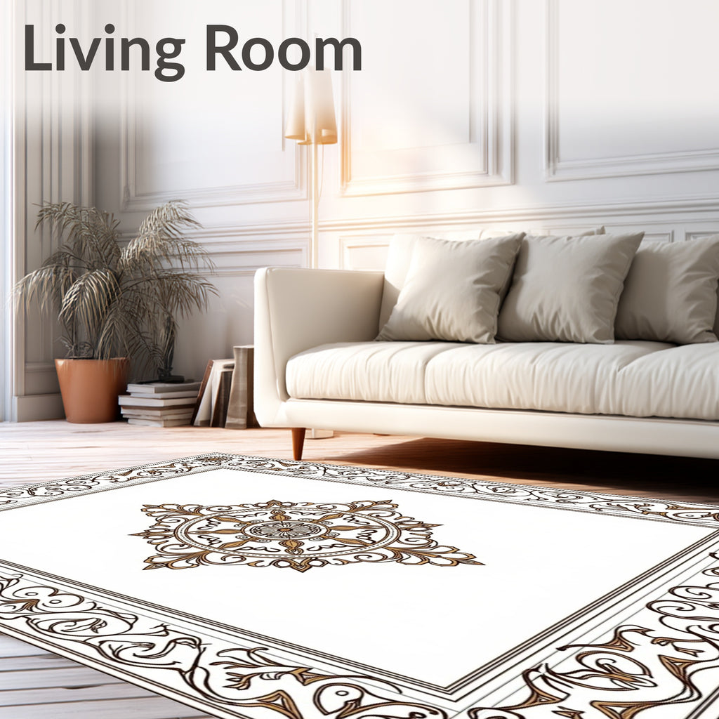 Antique Oval Floral Medallion Pattern Rug
