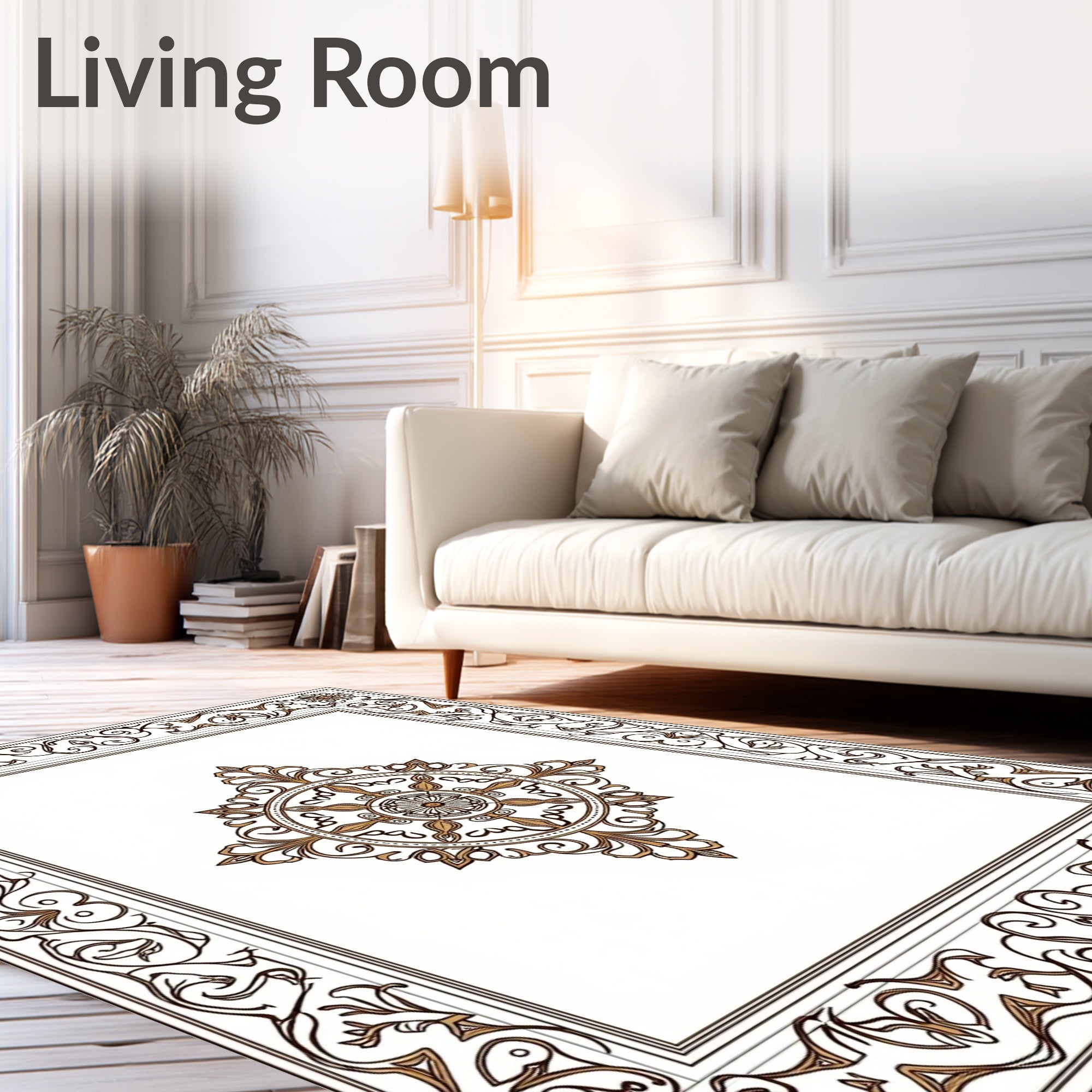 Antique Oval Floral Medallion Pattern Rug