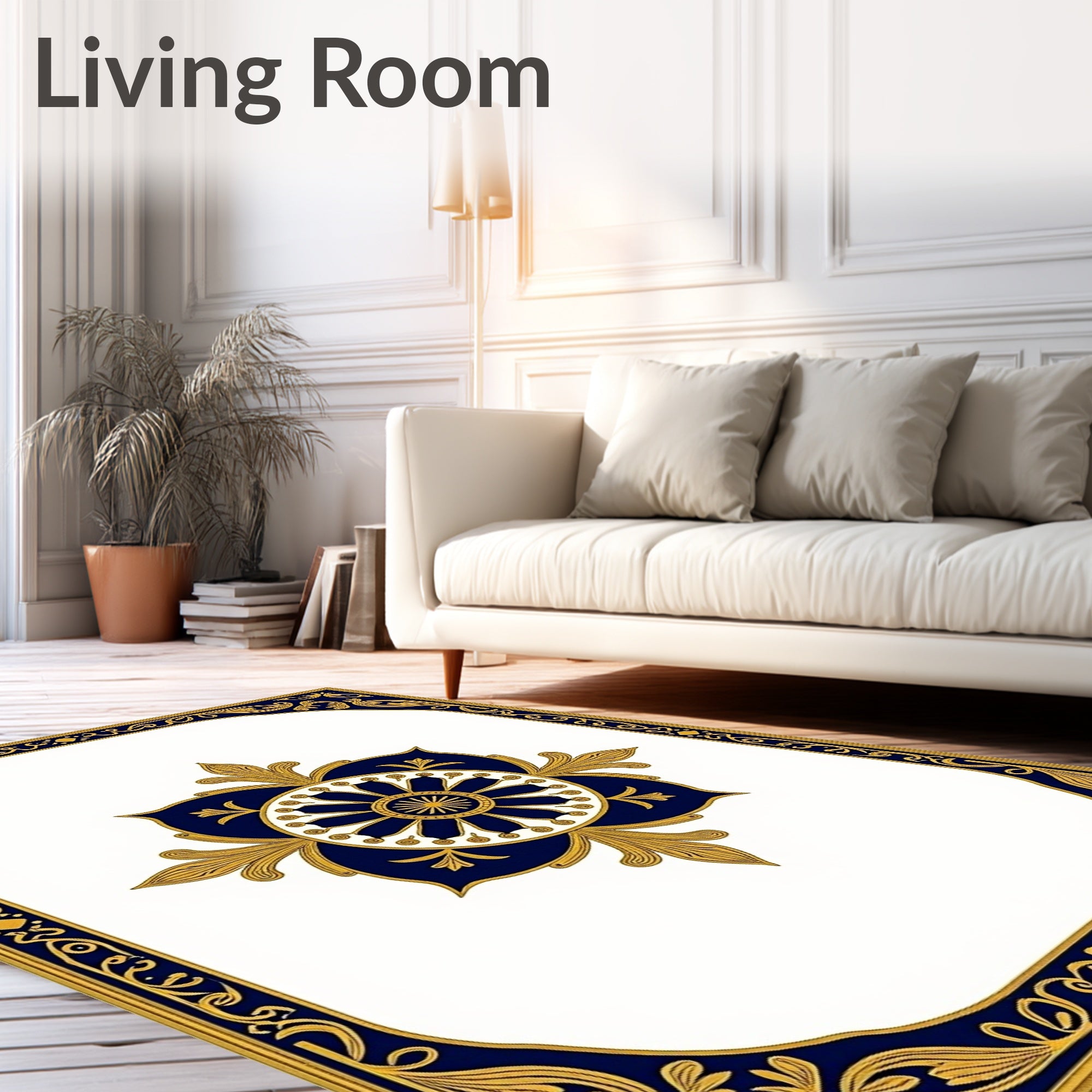 Ornate Floral And Border Design Rug