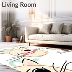 Cute Cat Face Whimsical Pattern Rug