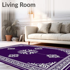 Intricate Damask Floral Symmetry Rug