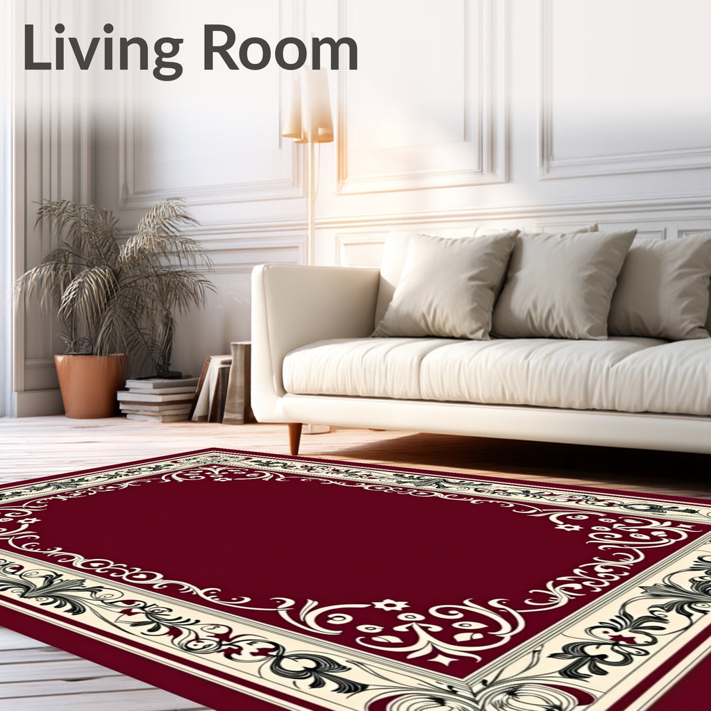 Classic Floral Border Design Rug