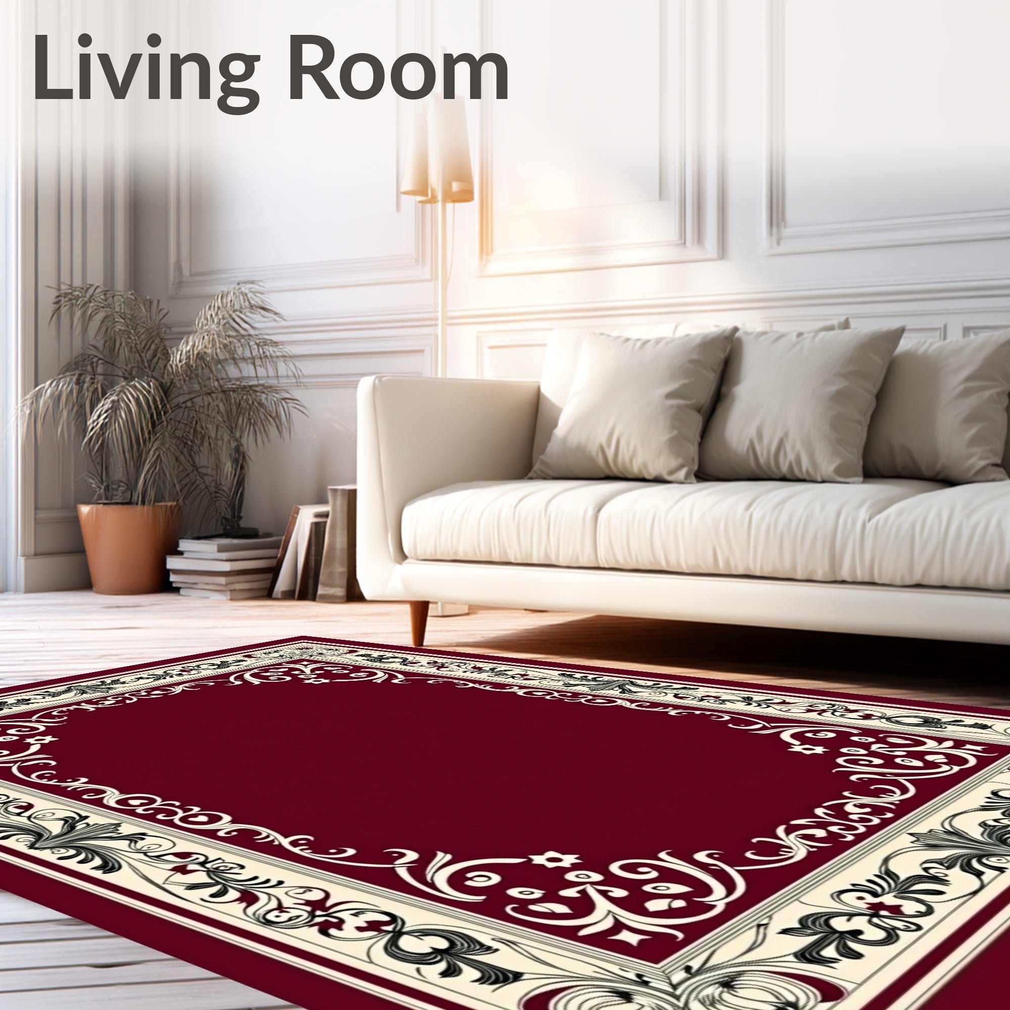 Classic Floral Border Design Rug
