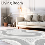 Monochromatic Swirl Pattern Rug