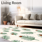 Green Pine Sprigs with Red Berries Rug