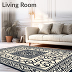 Classic Black and White Mandalas Rug