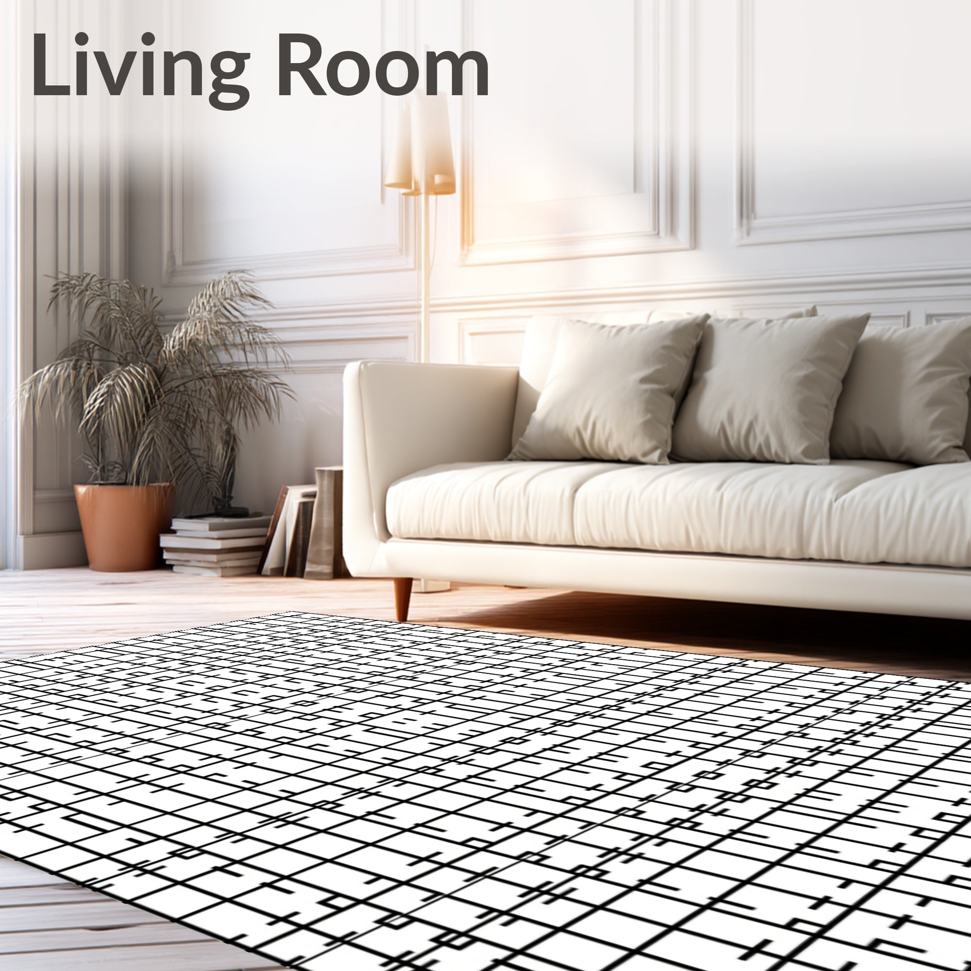 Geometric Lines Abstract Pattern Design Rug