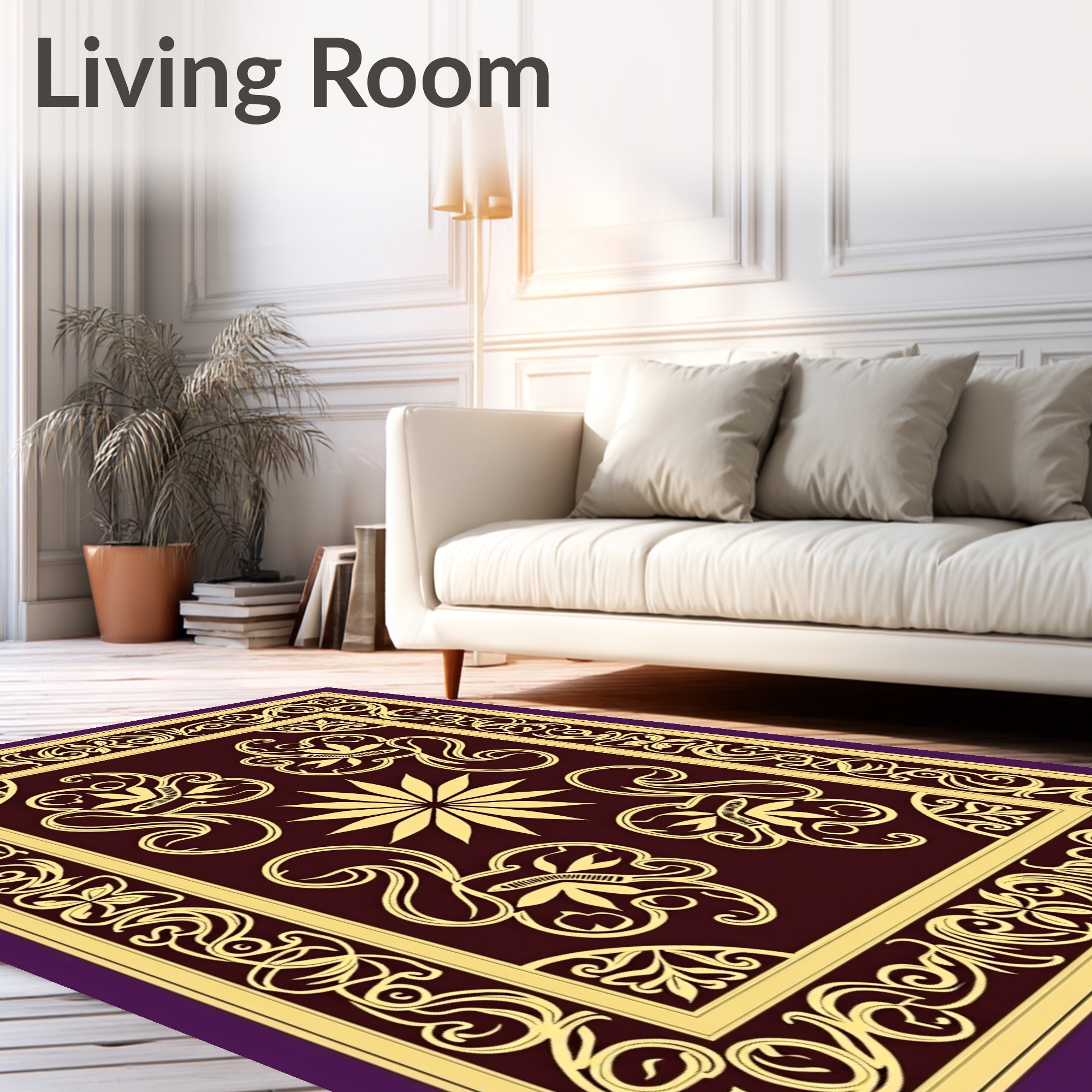 Ornate Floral Art Nouveau Design Rug