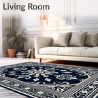 Ornate Floral Scrollwork Patterned Rug
