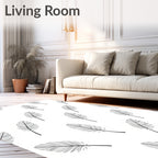 Delicate Feather Pattern Design Rug