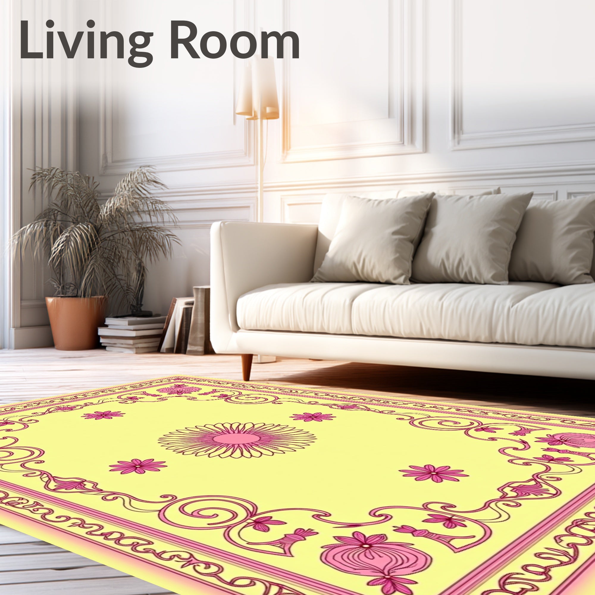 Floral Geometric Patterned Design Rug
