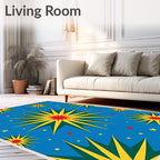 Bold Starbursts Dot Pattern Rug