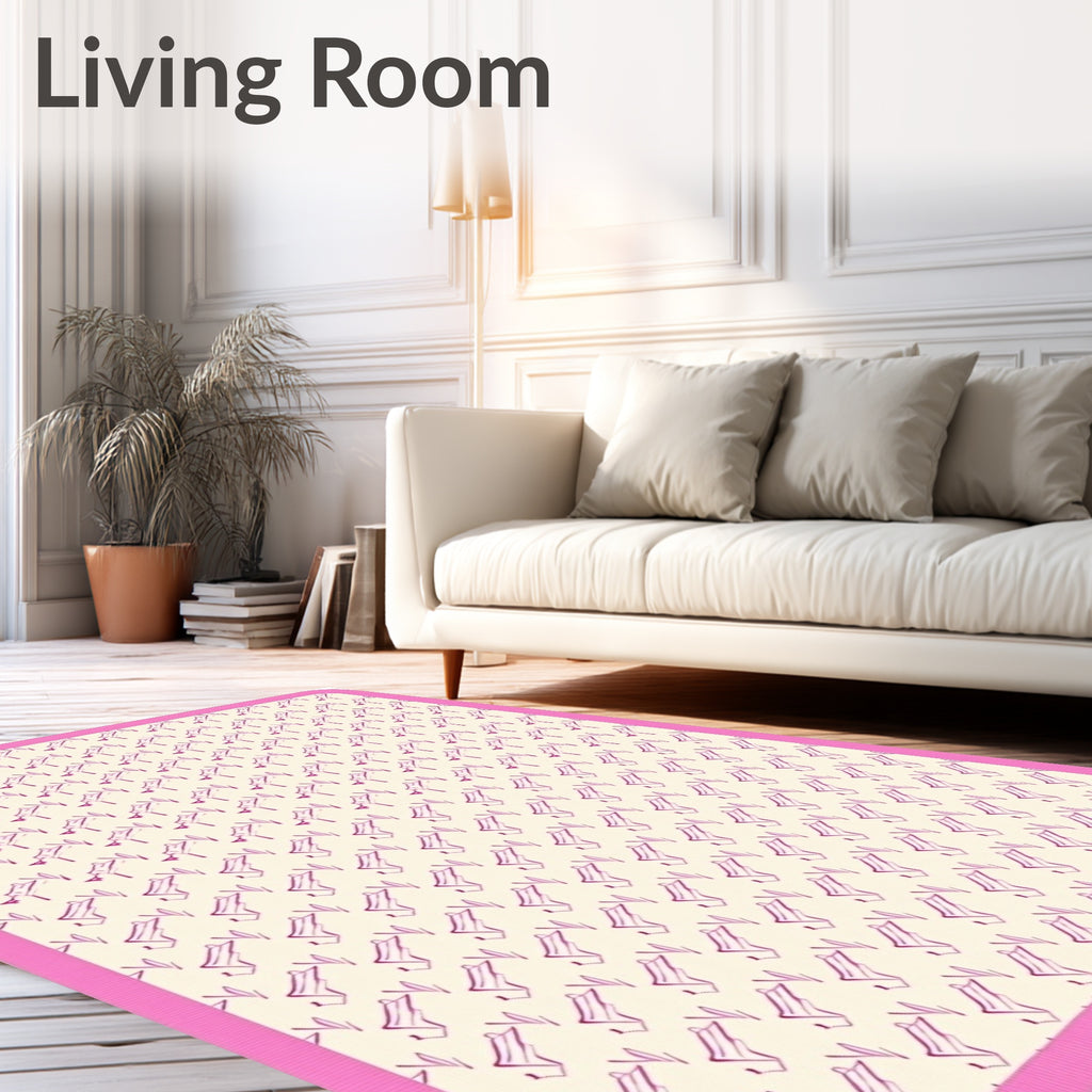 Delicate Floral Silhouette Pattern Design Rug