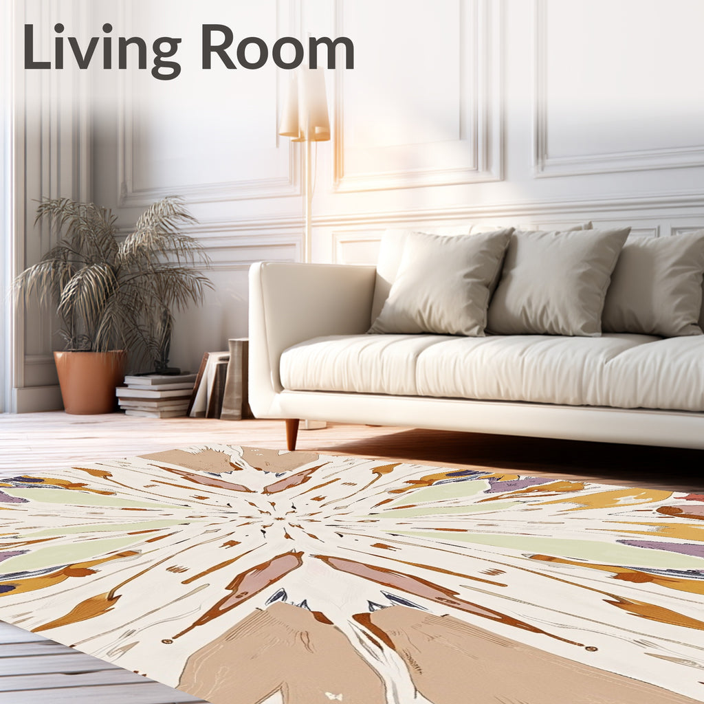 Radiating Sunburst Abstract Pattern Rug