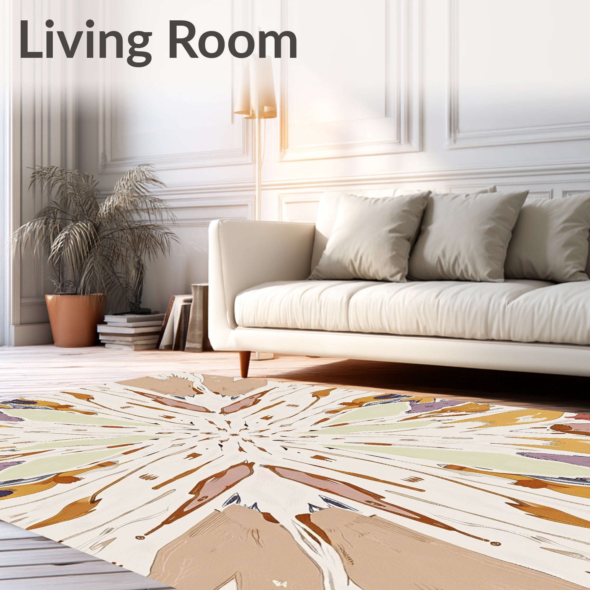 Radiating Sunburst Abstract Pattern Rug
