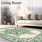 Intricate Floral Mandala Frame Design Rug