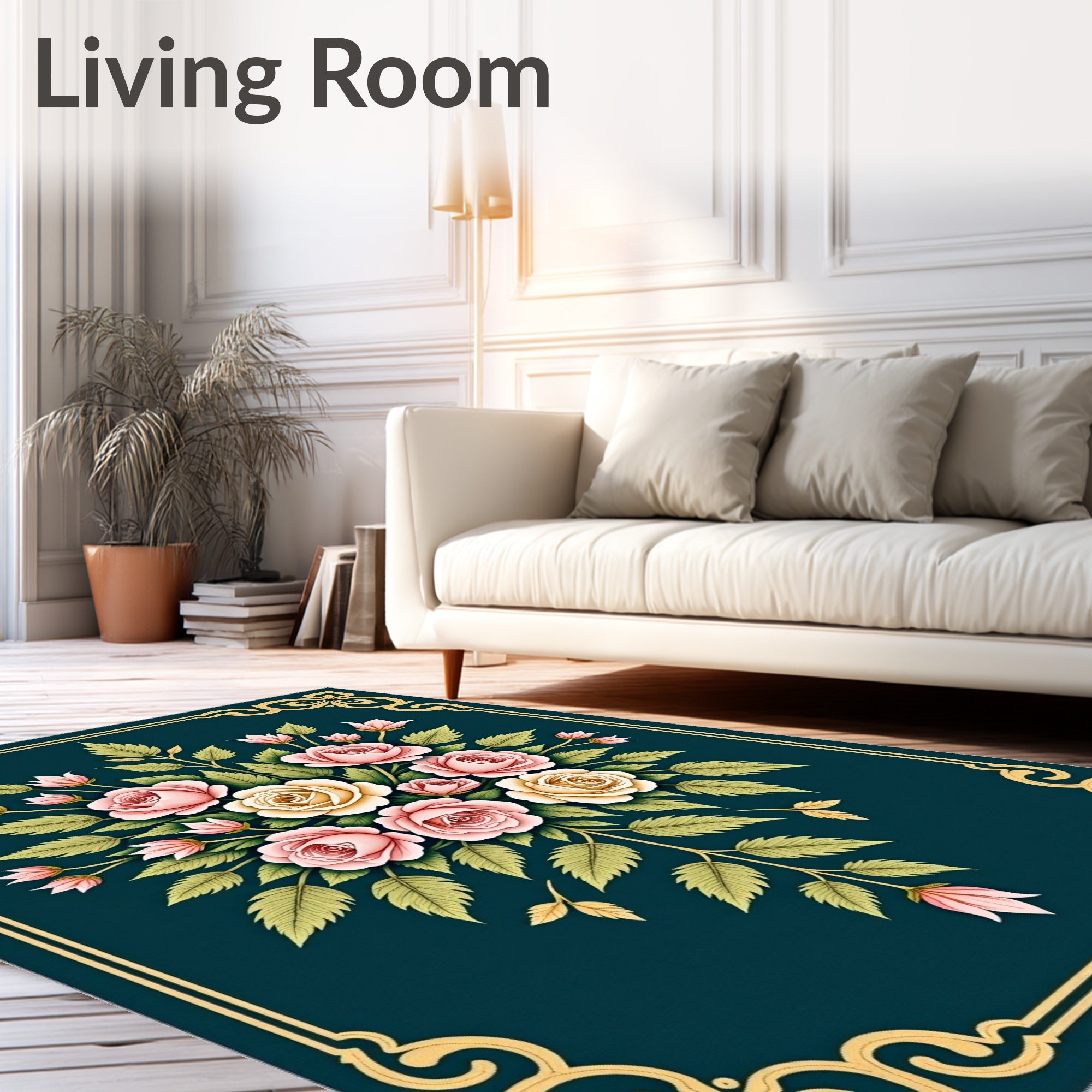 Ornate Floral Bouquet Design Rug