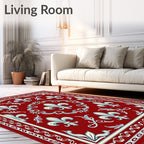 Classic Fleur De Lis Regal Red Rug