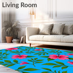 Tropical Hibiscus Blossom Pattern Rug