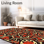 Ornate Floral and Vine Pattern Rug